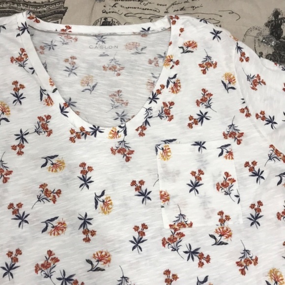 CASLON Rounded V-Neck Tee(PLUS SIZE) - Picture 7 of 7